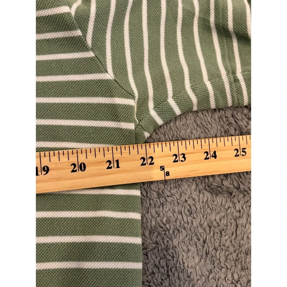 VTG Polo by Ralph Lauren Polo Shirt Mens Large Green Striped Pony Golf Preppy